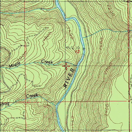 Topographic Map of Maple Creek, OR