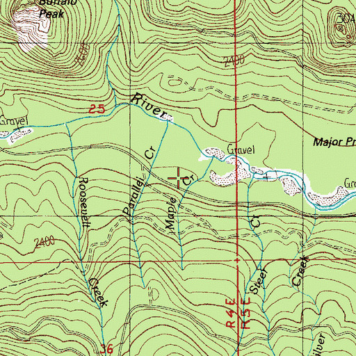 Topographic Map of Maple Creek, OR