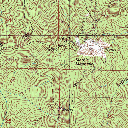 Topographic Map of Marble Mountain, OR