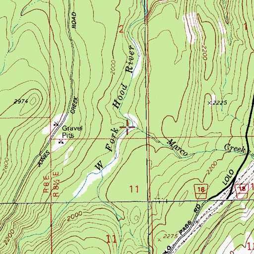 Topographic Map of Marco Creek, OR