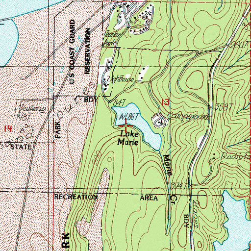 Topographic Map of Lake Marie, OR