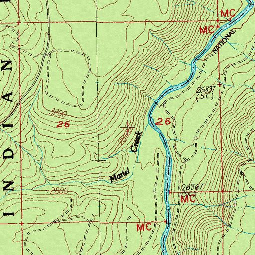 Topographic Map of Mariel Creek, OR