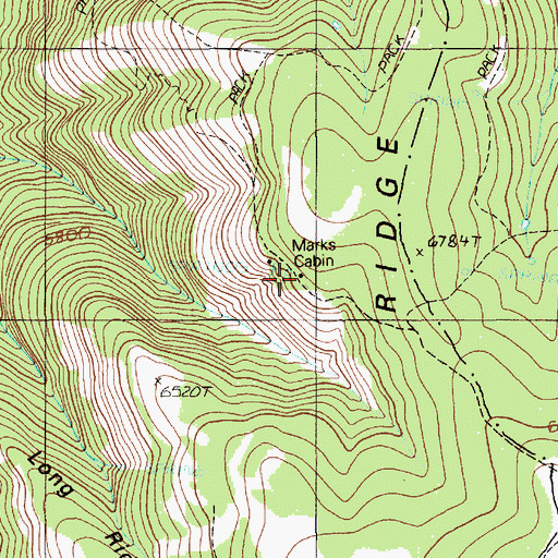 Topographic Map of Marks Cabin, OR