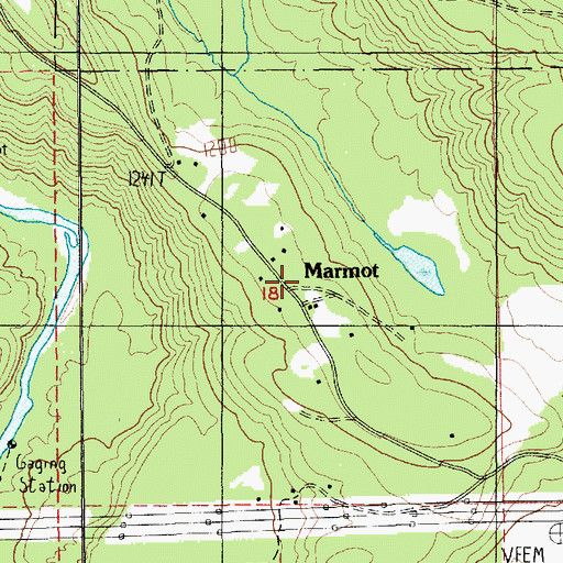 Topographic Map of Marmot, OR