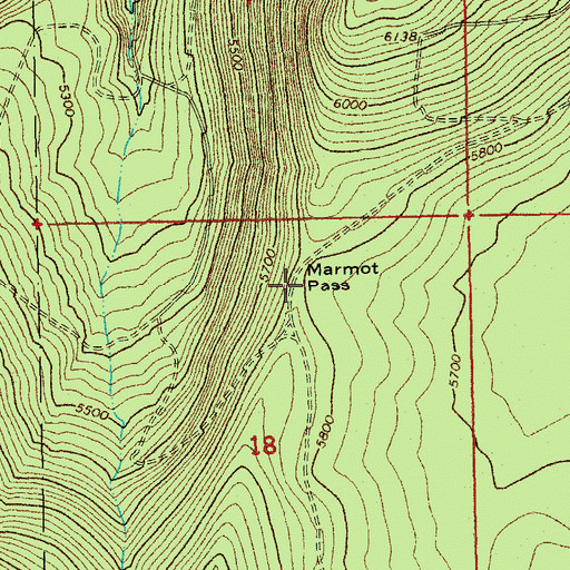 Topographic Map of Marmot Pass, OR