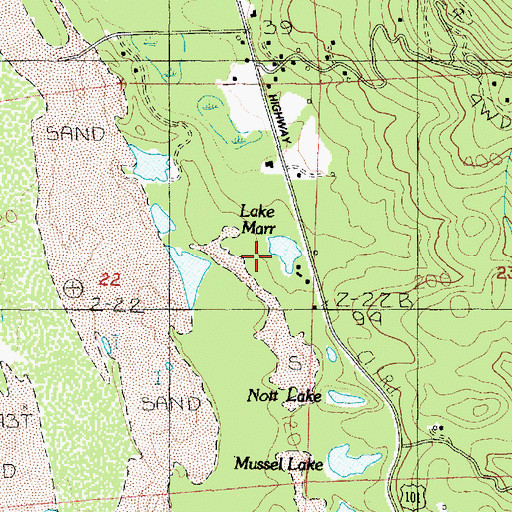 Topographic Map of Lake Marr, OR