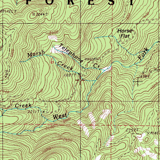 Topographic Map of Marsh Creek, OR
