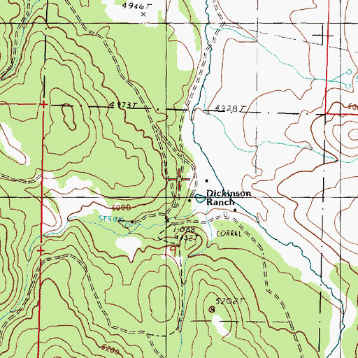 Topographic Map of Marshall Creek, OR