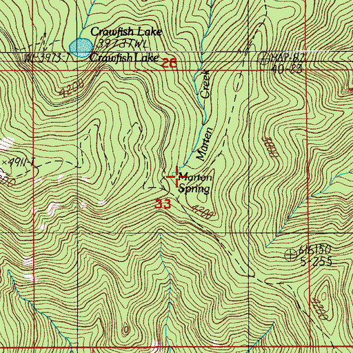 Topographic Map of Marten Spring, OR