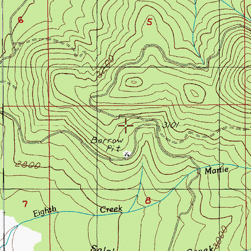 Topographic Map of Martie Creek Guard Station, OR