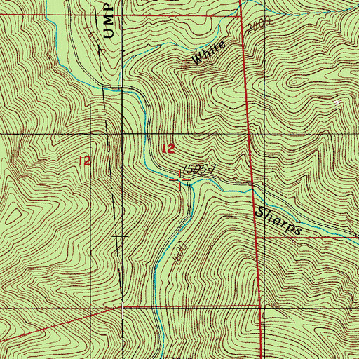 Topographic Map of Martin Creek, OR