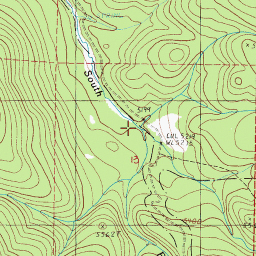 Topographic Map of Martin Creek, OR