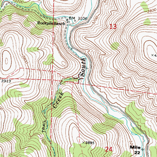 Topographic Map of Martin Creek, OR
