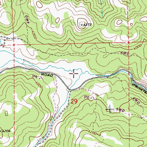 Topographic Map of Martin Creek, OR