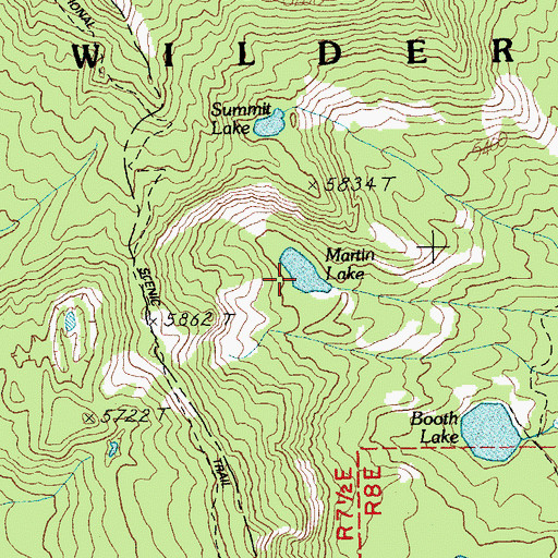 Topographic Map of Martin Lake, OR