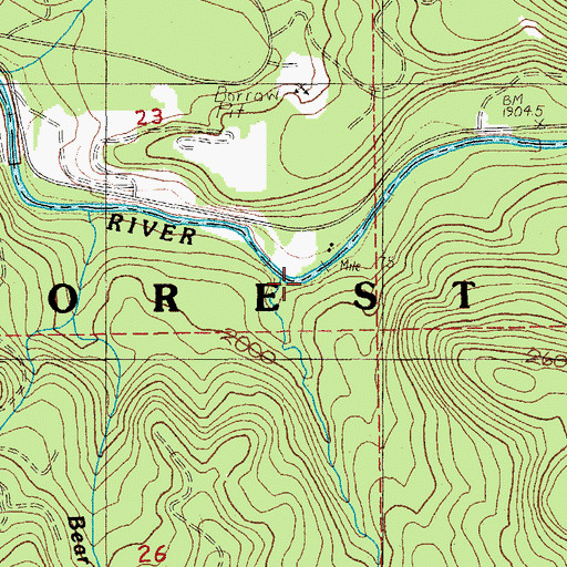 Topographic Map of Marys Creek, OR