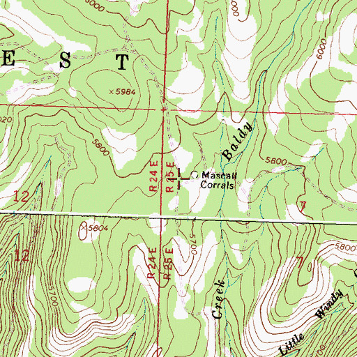 Topographic Map of Mascall Corralls, OR