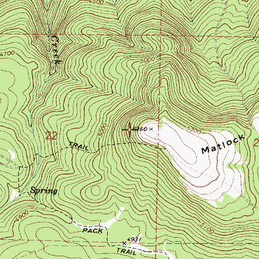 Topographic Map of Matlock Hill, OR