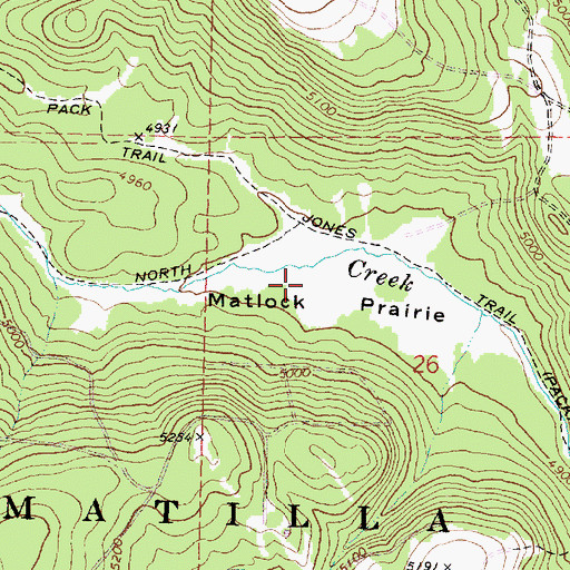 Topographic Map of Matlock Prairie, OR