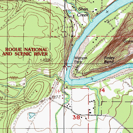 Topographic Map of Matson County Park, OR