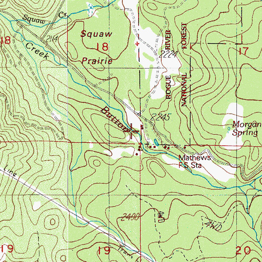 Topographic Map of Matthews Guard Station, OR