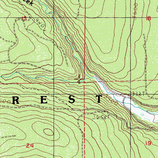 Topographic Map of Maude Creek, OR