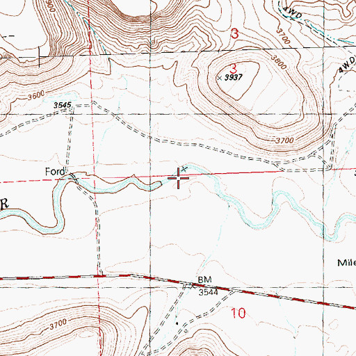 Topographic Map of Maury Creek, OR