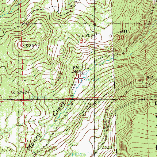 Topographic Map of Maury Guard Station (historical), OR