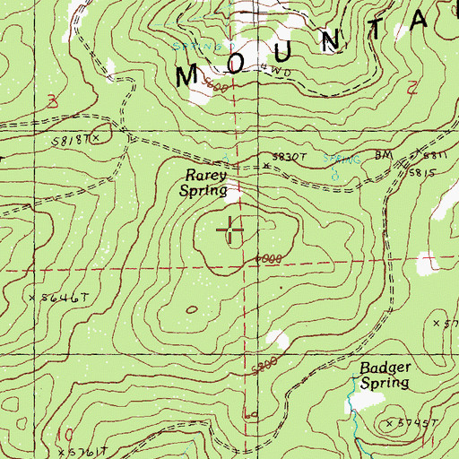 Topographic Map of Maury Mountains, OR