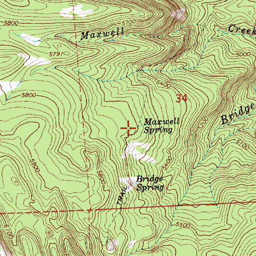 Topographic Map of Maxwell Spring, OR