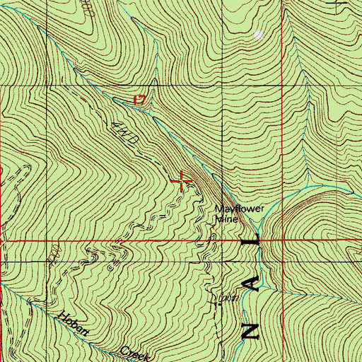 Topographic Map of Mayflower Trail, OR