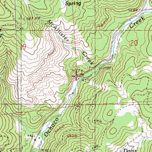 Topographic Map of McAllister Creek, OR