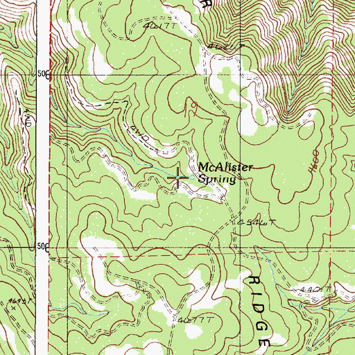 Topographic Map of McAlister Spring, OR