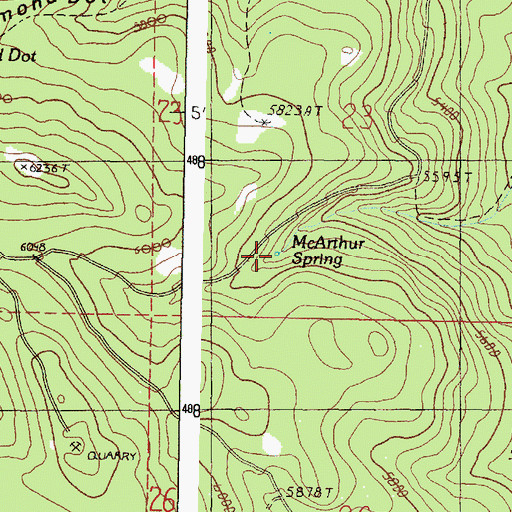 Topographic Map of McArthur Spring, OR