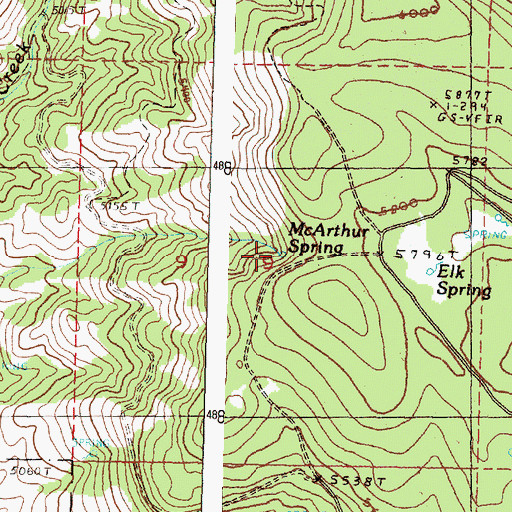 Topographic Map of McArthur Spring, OR
