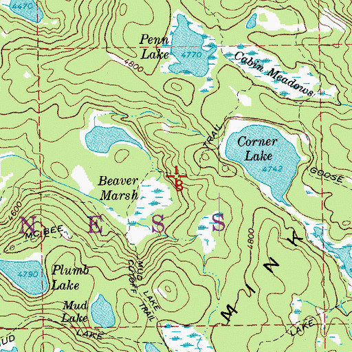 Topographic Map of McBee Trail, OR