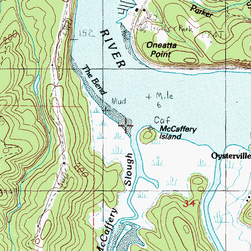 Topographic Map of McCaffery Slough, OR