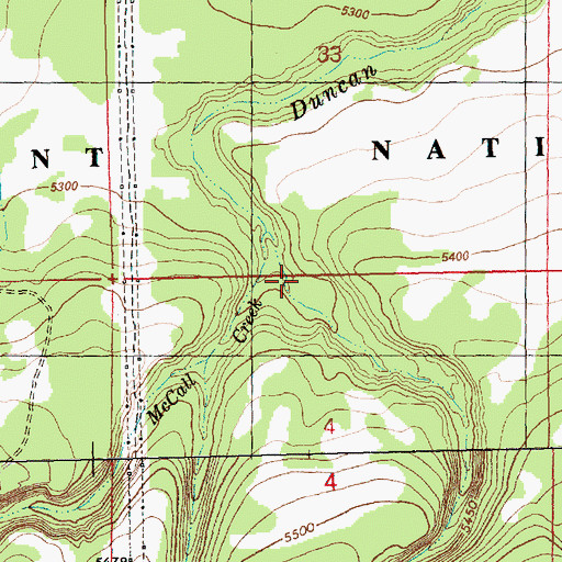 Topographic Map of McCall Creek, OR