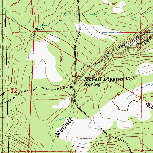 Topographic Map of McCall Dipping Vat Spring, OR
