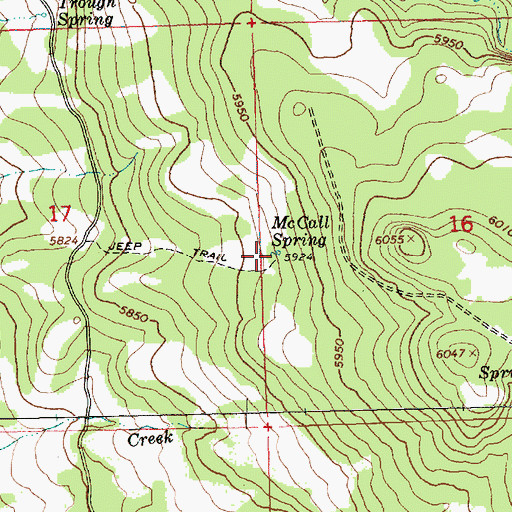 Topographic Map of McCall Spring, OR