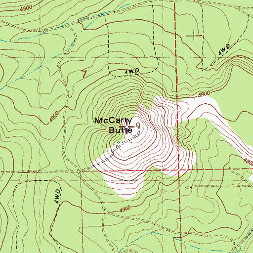 Topographic Map of McCarty Butte, OR