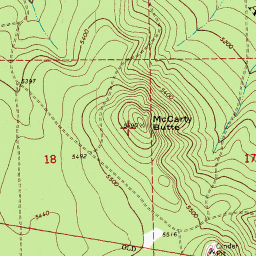 Topographic Map of McCarty Butte, OR