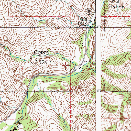 Topographic Map of McCarty Creek, OR