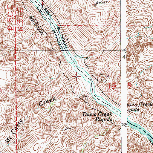 Topographic Map of McCarty Creek, OR