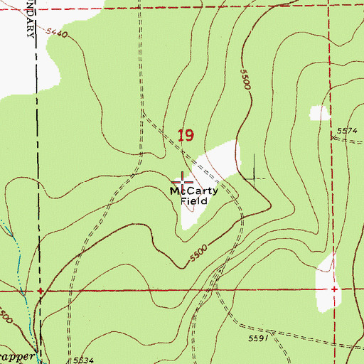 Topographic Map of McCarty Field, OR