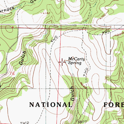 Topographic Map of McCarty Spring, OR