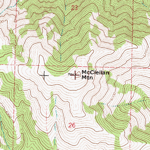 Topographic Map of McClellan Mountain, OR