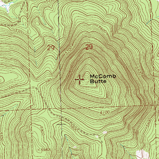 Topographic Map of McComb Butte, OR