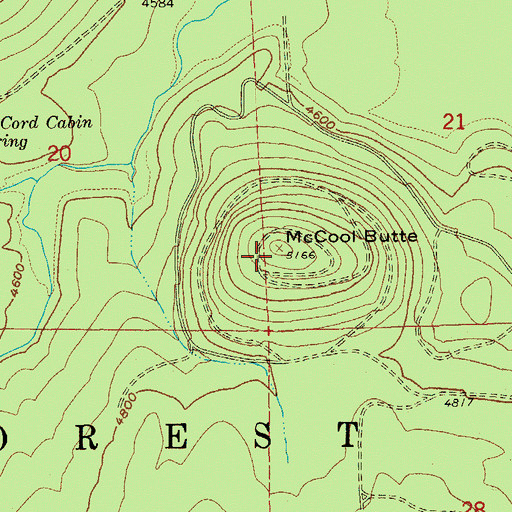 Topographic Map of McCool Butte, OR
