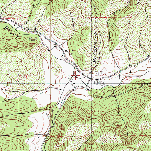 Topographic Map of McCormick Gulch, OR